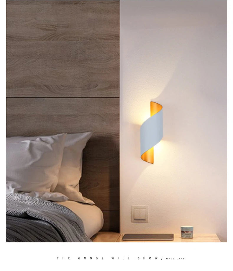 Spiral Sculptural Wall Lamp — Modern LED Sconce (Indoor/Outdoor)