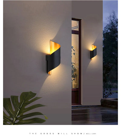 Spiral Sculptural Wall Lamp — Modern LED Sconce (Indoor/Outdoor)