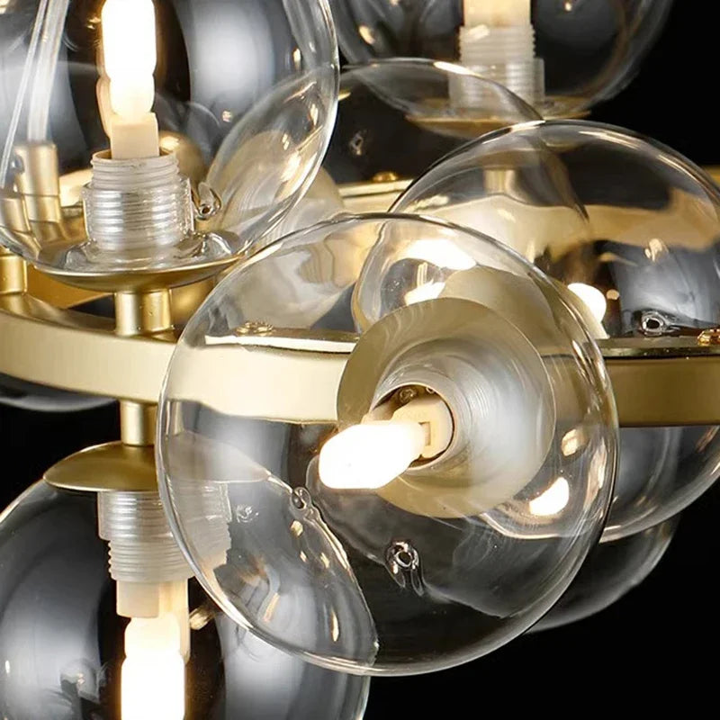 Modern Round Bubble Glass Chandelier — Clear Globes