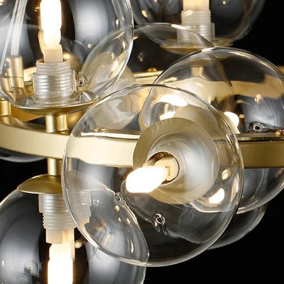 Modern Round Bubble Glass Chandelier — Clear Globes