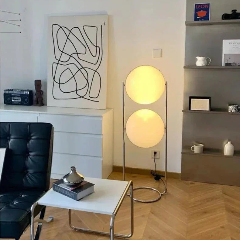 Delord Chrome Floor Lamp — Sculptural Acrylic Globe Light