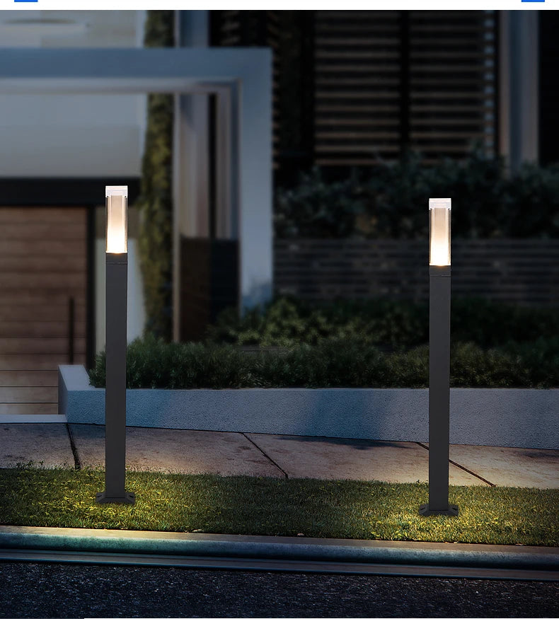 Minimalist Square Path Light — Aluminium Garden Pillar (IP65)