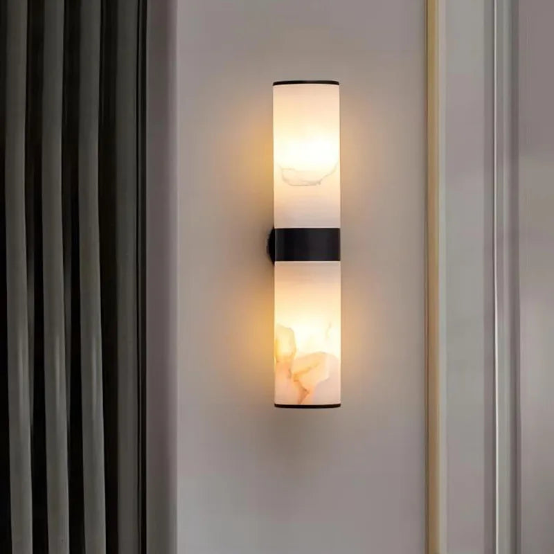 Luxury Alabaster Marble Wall Sconce — Spanish Stone & Solid Copper