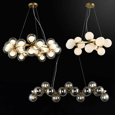 Modern Round Bubble Glass Chandelier — Clear Globes