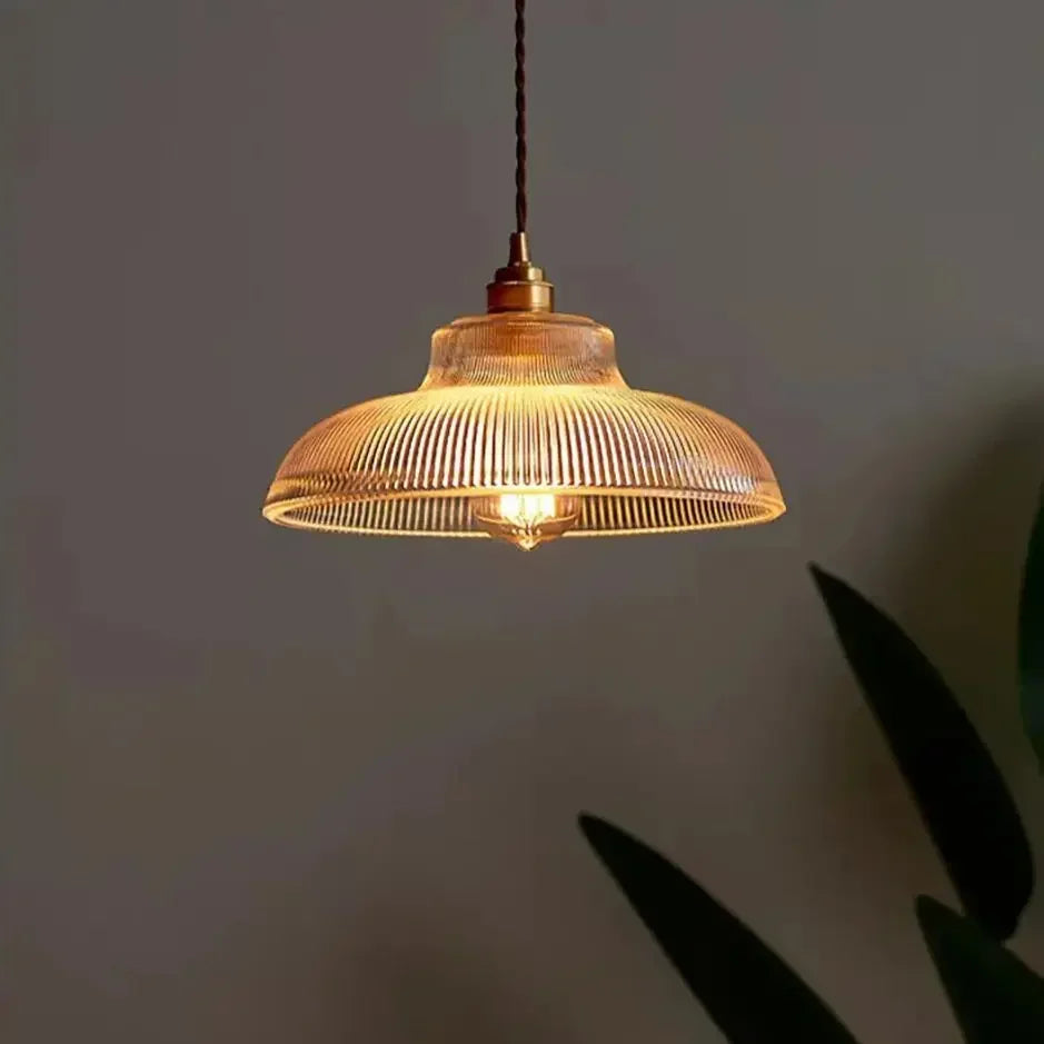 Nordic Glass Pendant — Modern Copper Hanging Light