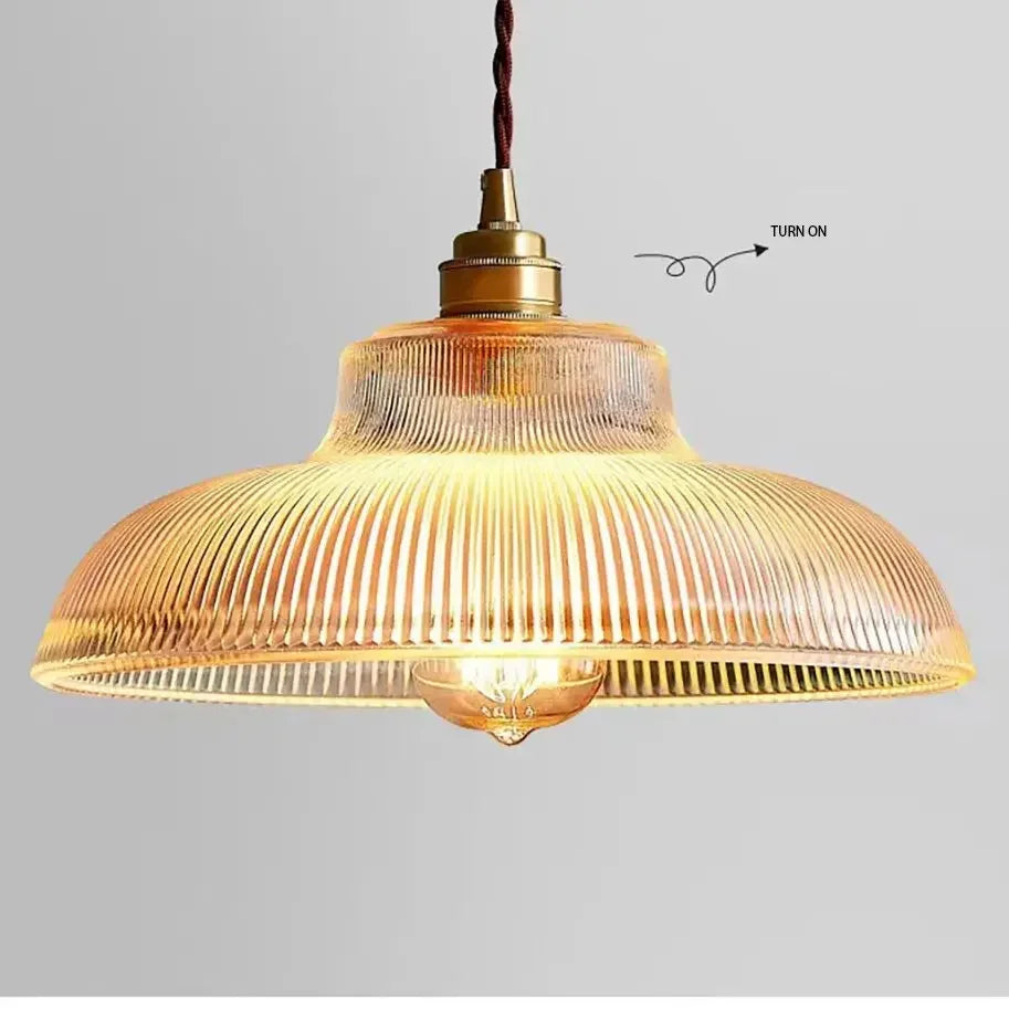 Nordic Glass Pendant — Modern Copper Hanging Light