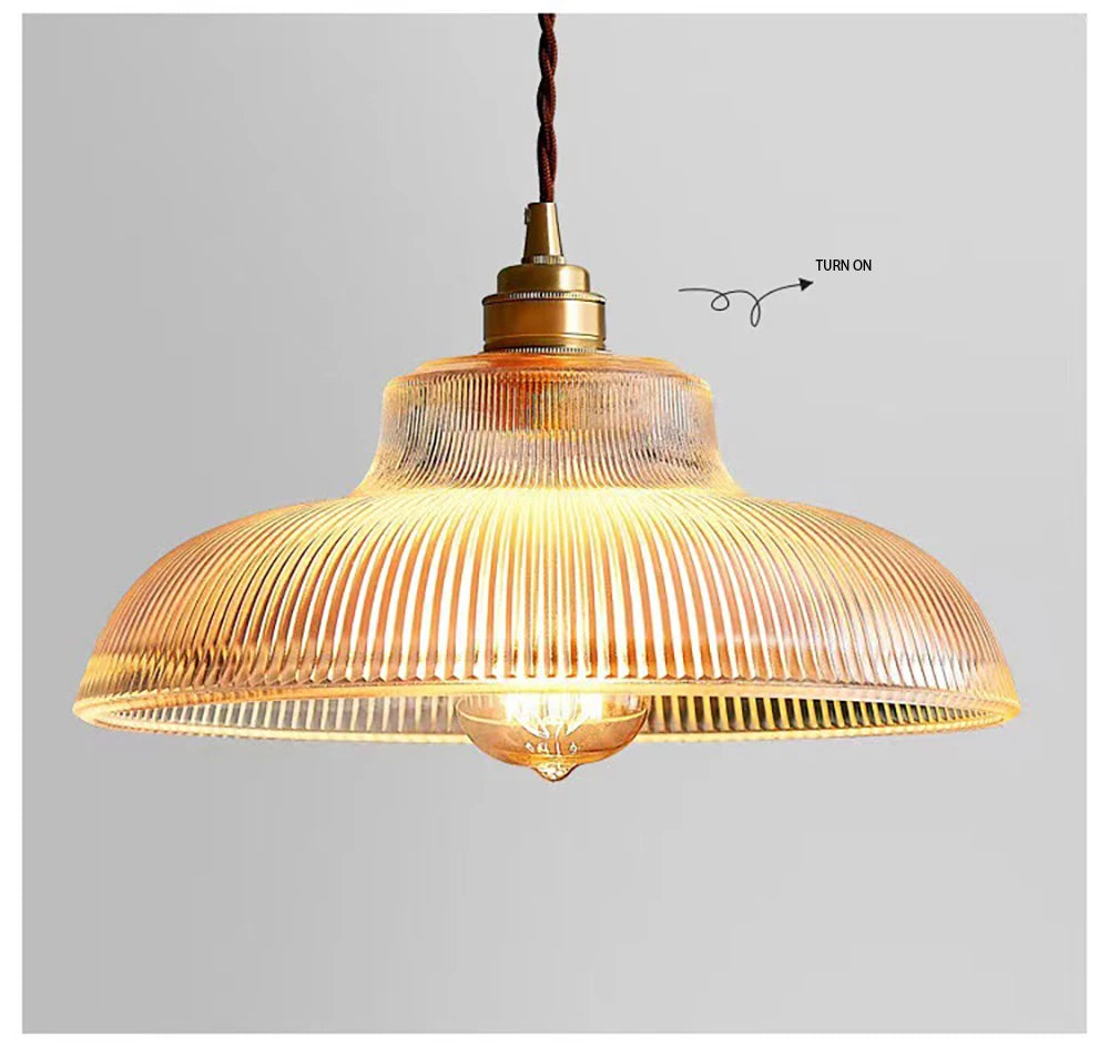 Nordic Glass Pendant — Modern Copper Hanging Light