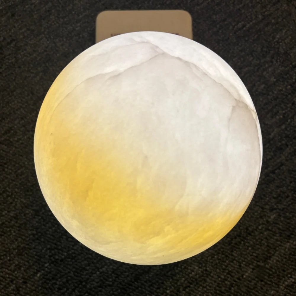 Natural Alabaster Wall Sconce — Soft Glow LED (Copper)