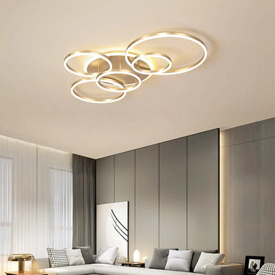 Modern Linear LED Chandelier — Dimmable 3-Tone Light (1–6 Heads)