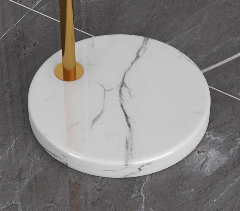 Italian Marble Floor Lamp — Gold & Black LED Reading Light
