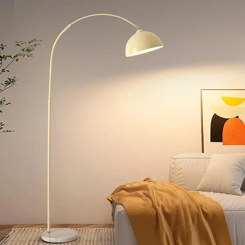 Italian Marble Floor Lamp — Gold & Black LED Reading Light