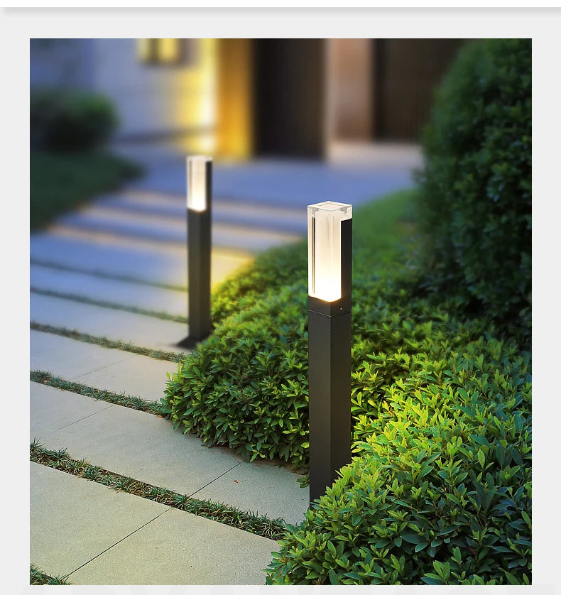 Minimalist Square Path Light — Aluminium Garden Pillar (IP65)