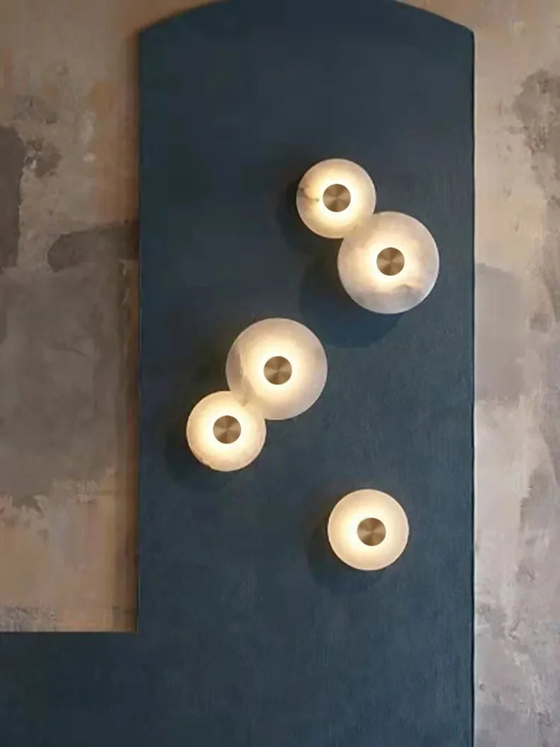 Luma Alabaster Disc Wall Sconce — Round Natural Stone LED
