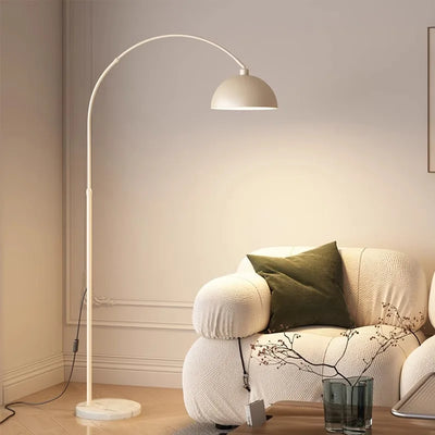 Italian Marble Floor Lamp — Gold & Black LED Reading Light