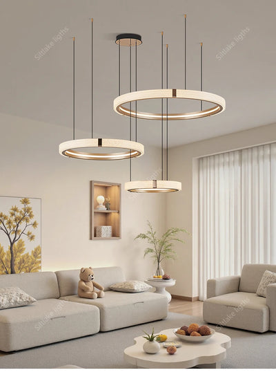 Modern Ring LED Chandelier — Minimalist Halo (Dimmable)
