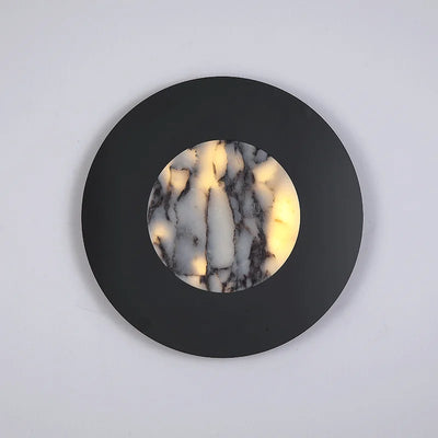 Sculptural Alabaster Disc Sconce — Ø30cm Natural Stone (Touch)