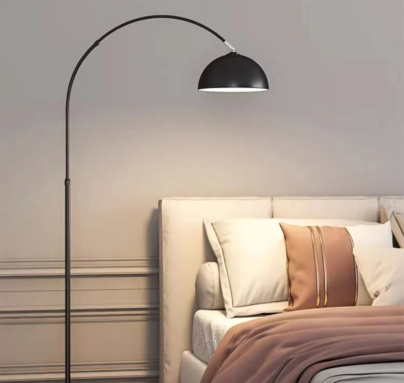 Italian Marble Floor Lamp — Gold & Black LED Reading Light