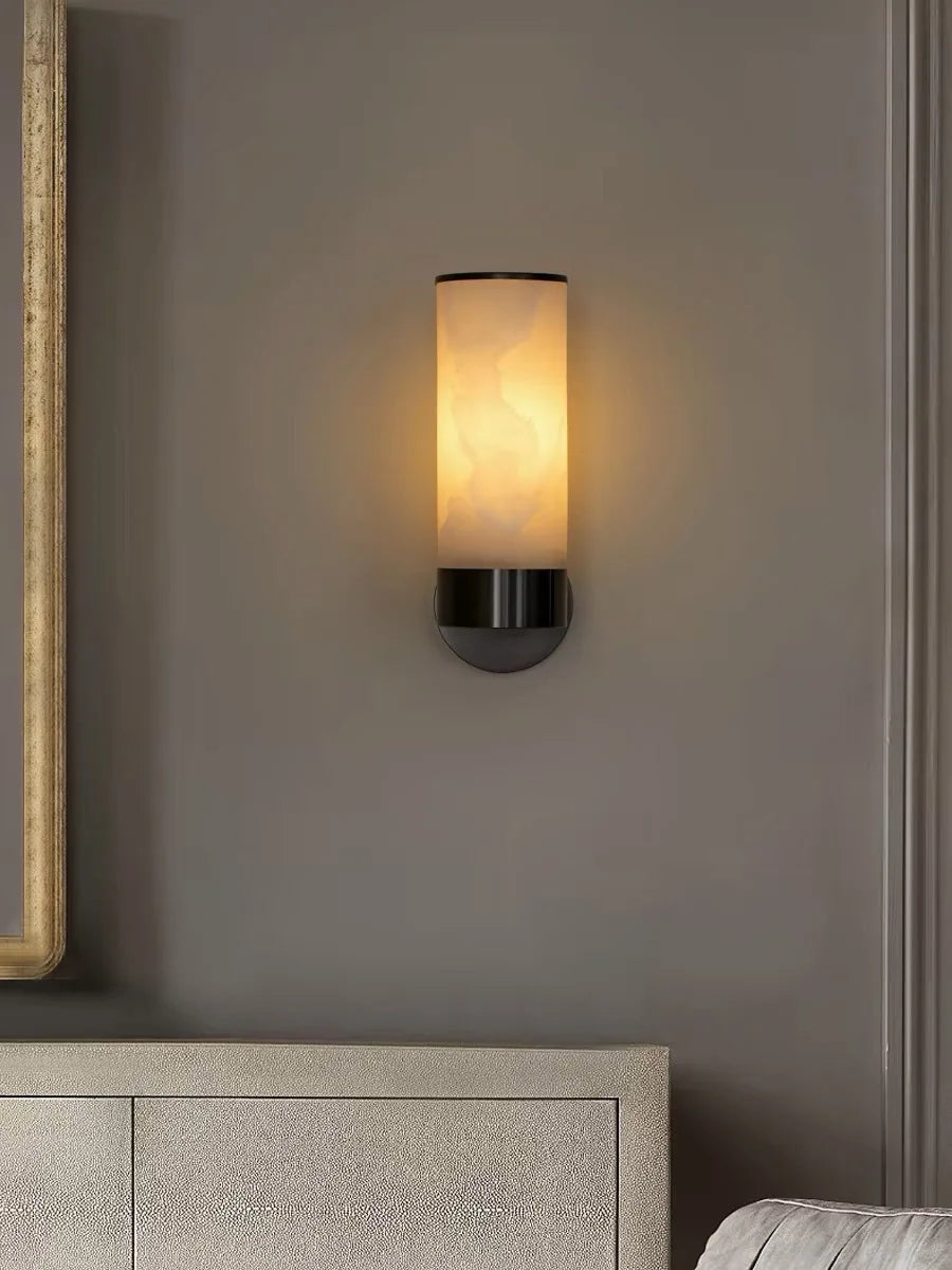 Luxury Alabaster Marble Wall Sconce — Spanish Stone & Solid Copper