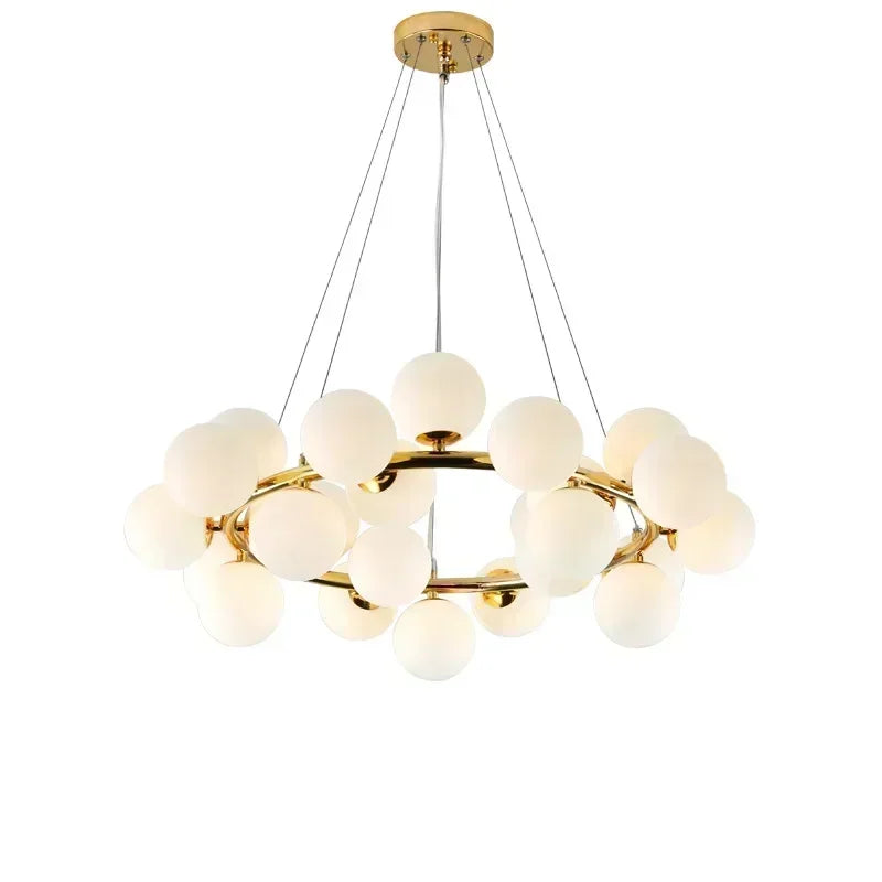 Nordic Gold Bubble Glass Chandelier — Cluster Pendant