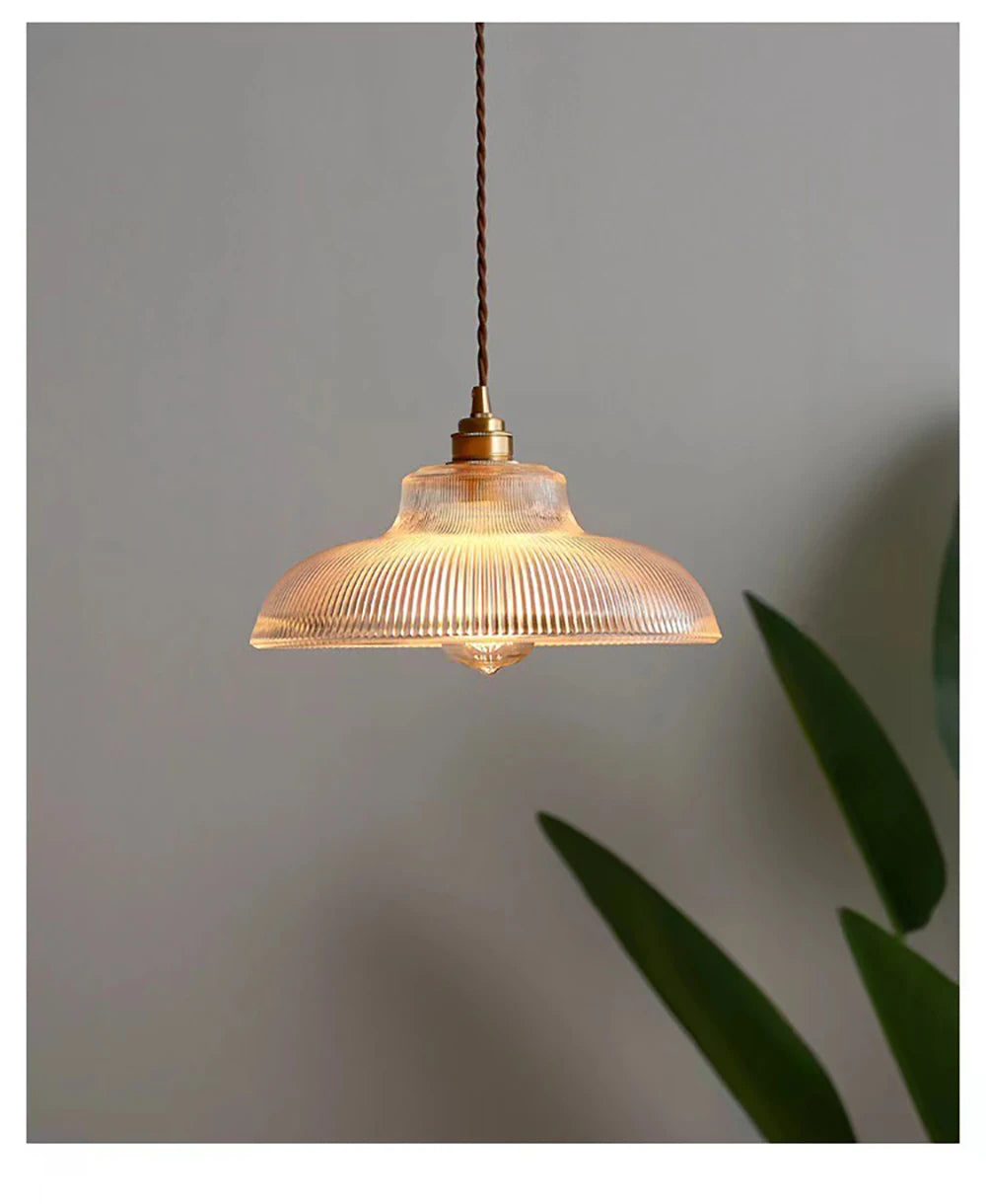 Nordic Glass Pendant — Modern Copper Hanging Light