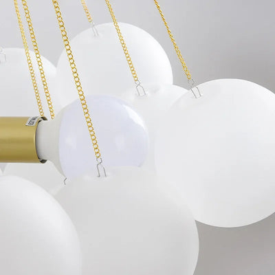 Frosted Glass Bubble-Ball Chandelier — Soft Cloud Cluster