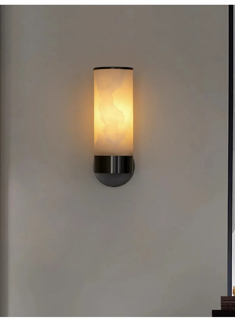 Luxury Alabaster Marble Wall Sconce — Spanish Stone & Solid Copper