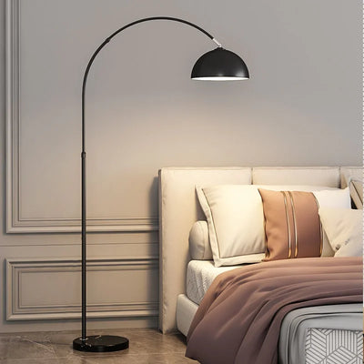 Italian Marble Floor Lamp — Gold & Black LED Reading Light