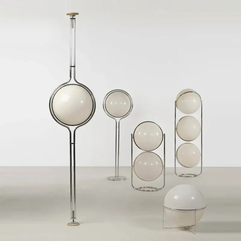 Delord Chrome Floor Lamp — Sculptural Acrylic Globe Light