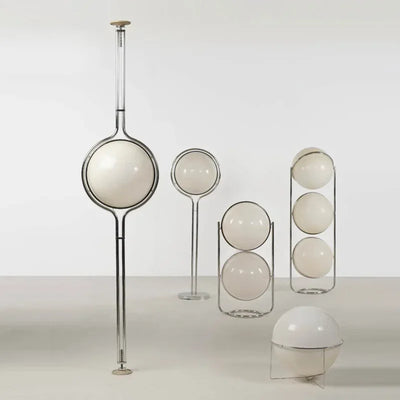 Delord Chrome Floor Lamp — Sculptural Acrylic Globe Light