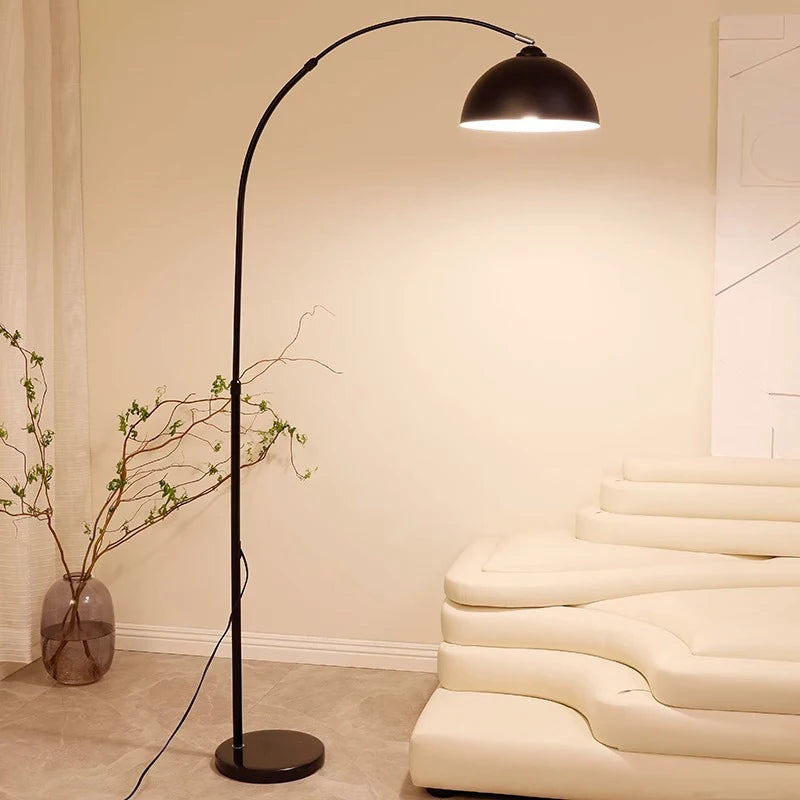 Italian Marble Floor Lamp — Gold & Black LED Reading Light