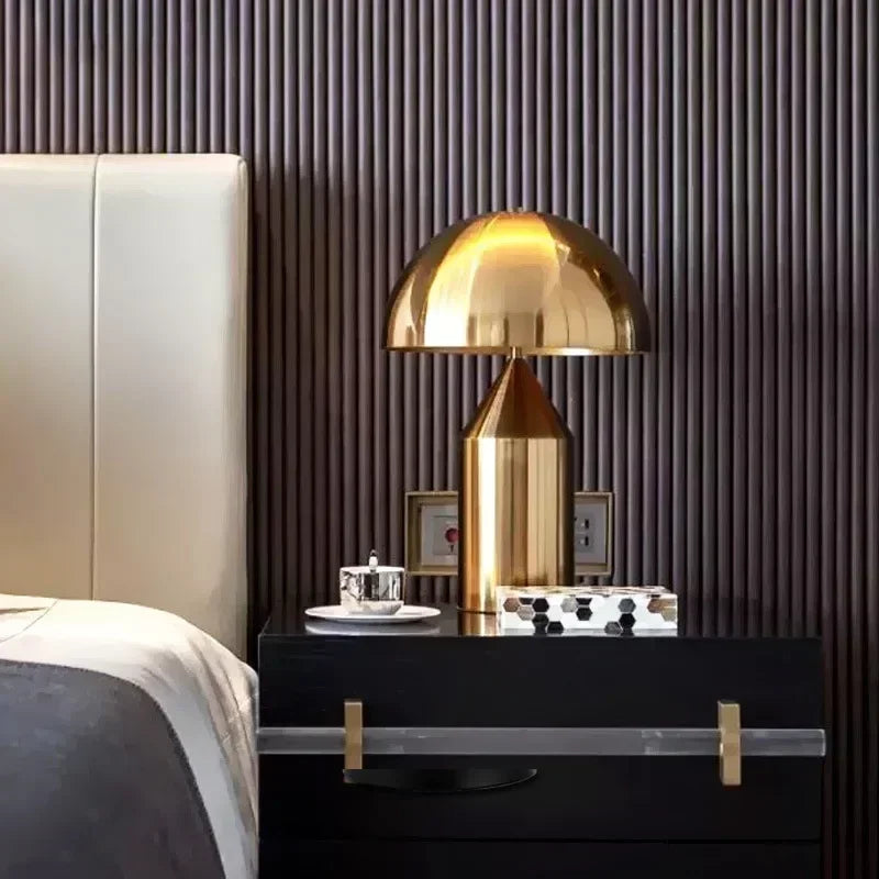 Luxury Mushroom LED Table Lamp — Nordic Eye-Care Light (Dimmable)