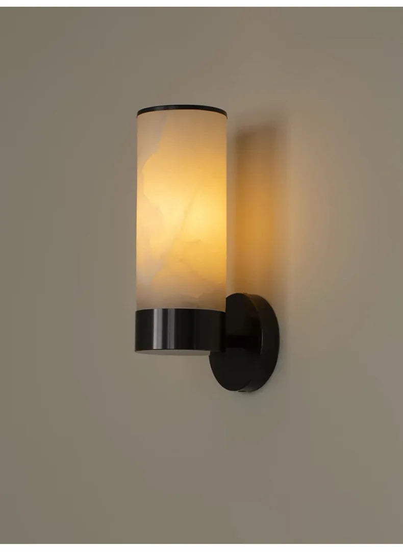Luxury Alabaster Marble Wall Sconce — Spanish Stone & Solid Copper