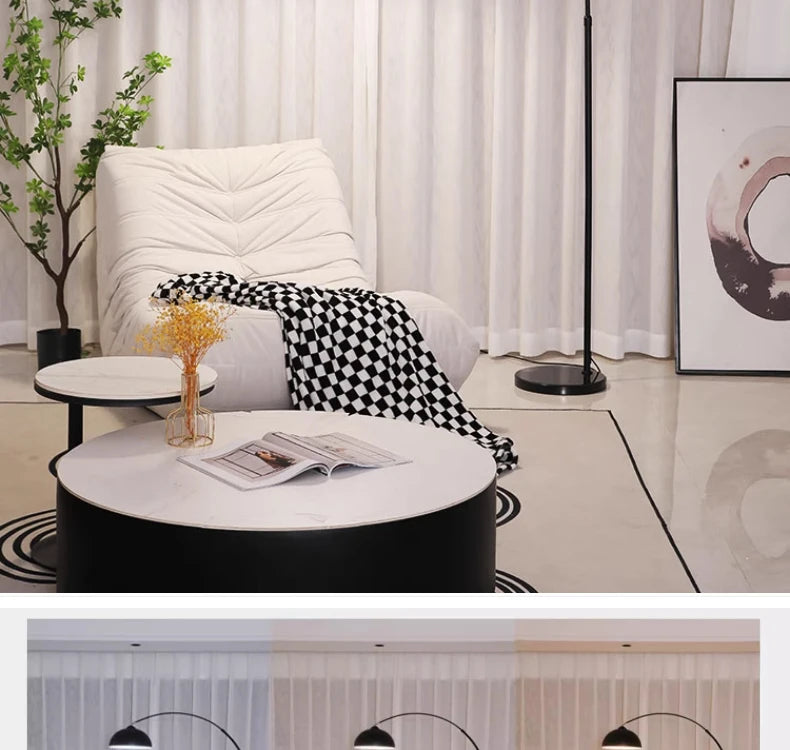 Italian Marble Floor Lamp — Gold & Black LED Reading Light
