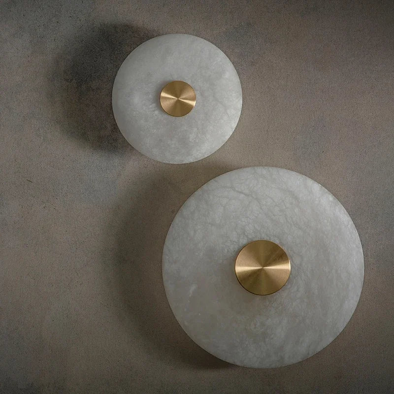Luma Alabaster Disc Wall Sconce — Round Natural Stone LED