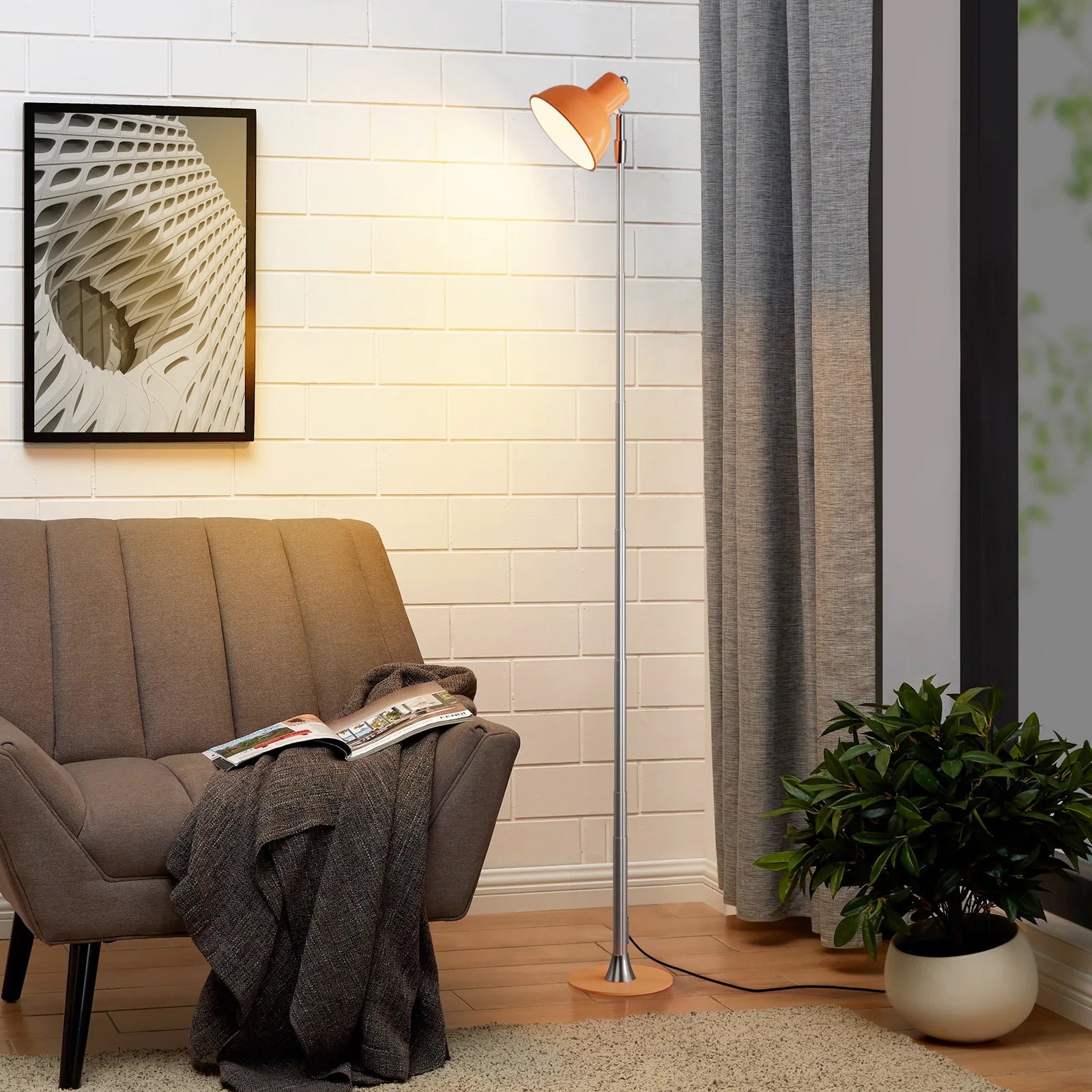 Adjustable Column Floor Lamp — Slim LED Reading Light (3-Tone)