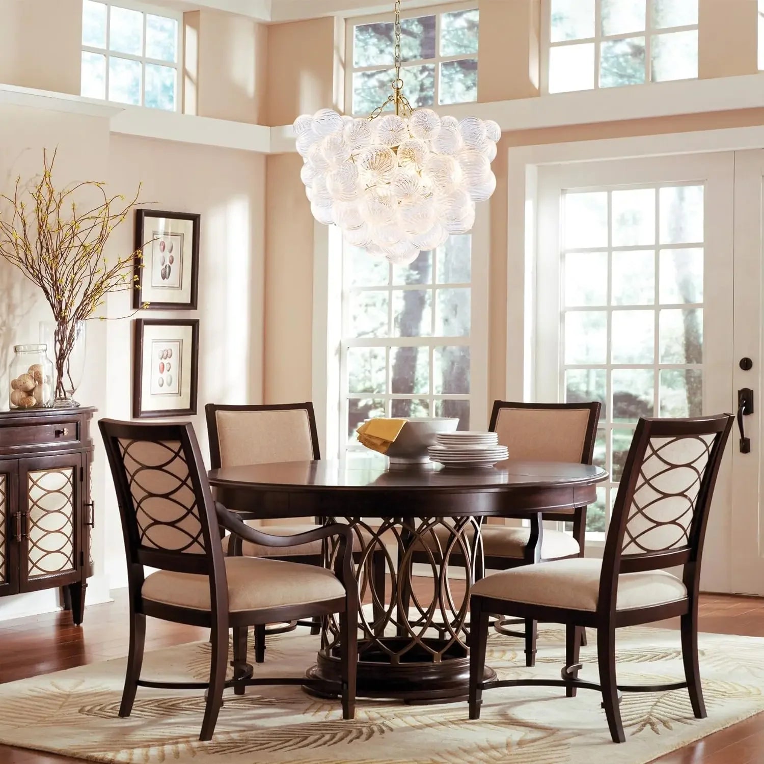 French Bubble-Ball Glass Chandelier — Villa Statement