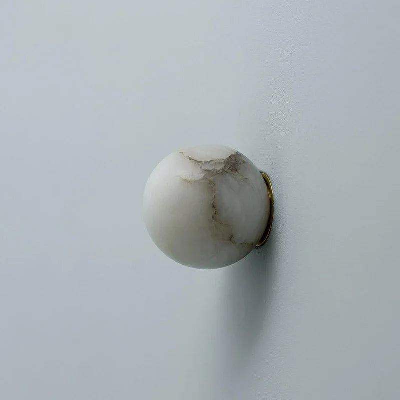 Natural Alabaster Wall Sconce — Soft Glow LED (Copper)