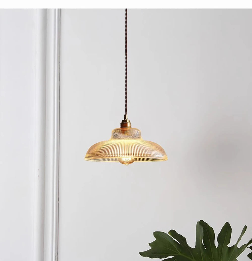 Nordic Glass Pendant — Modern Copper Hanging Light