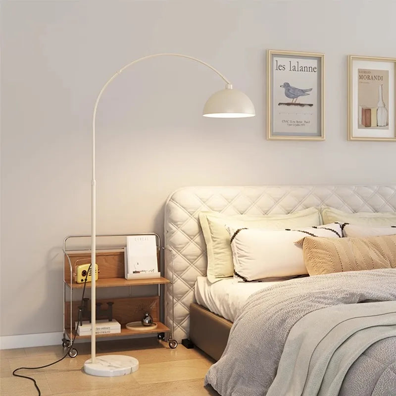 Italian Marble Floor Lamp — Gold & Black LED Reading Light