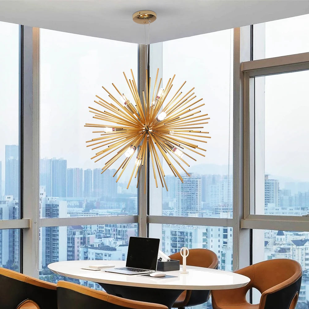 Dandelion Sputnik Chandelier — Aluminium Burst LED (Nordic)