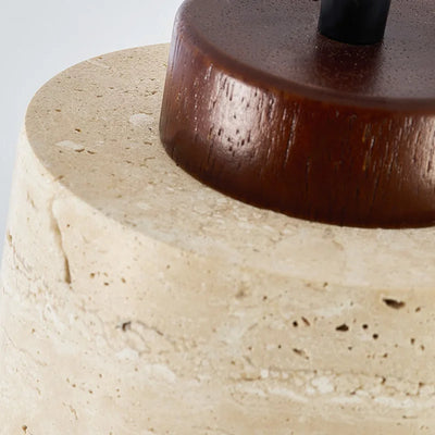 Wabi-Sabi Stone Pendant Light — Japanese Bedside Hanging Lamp