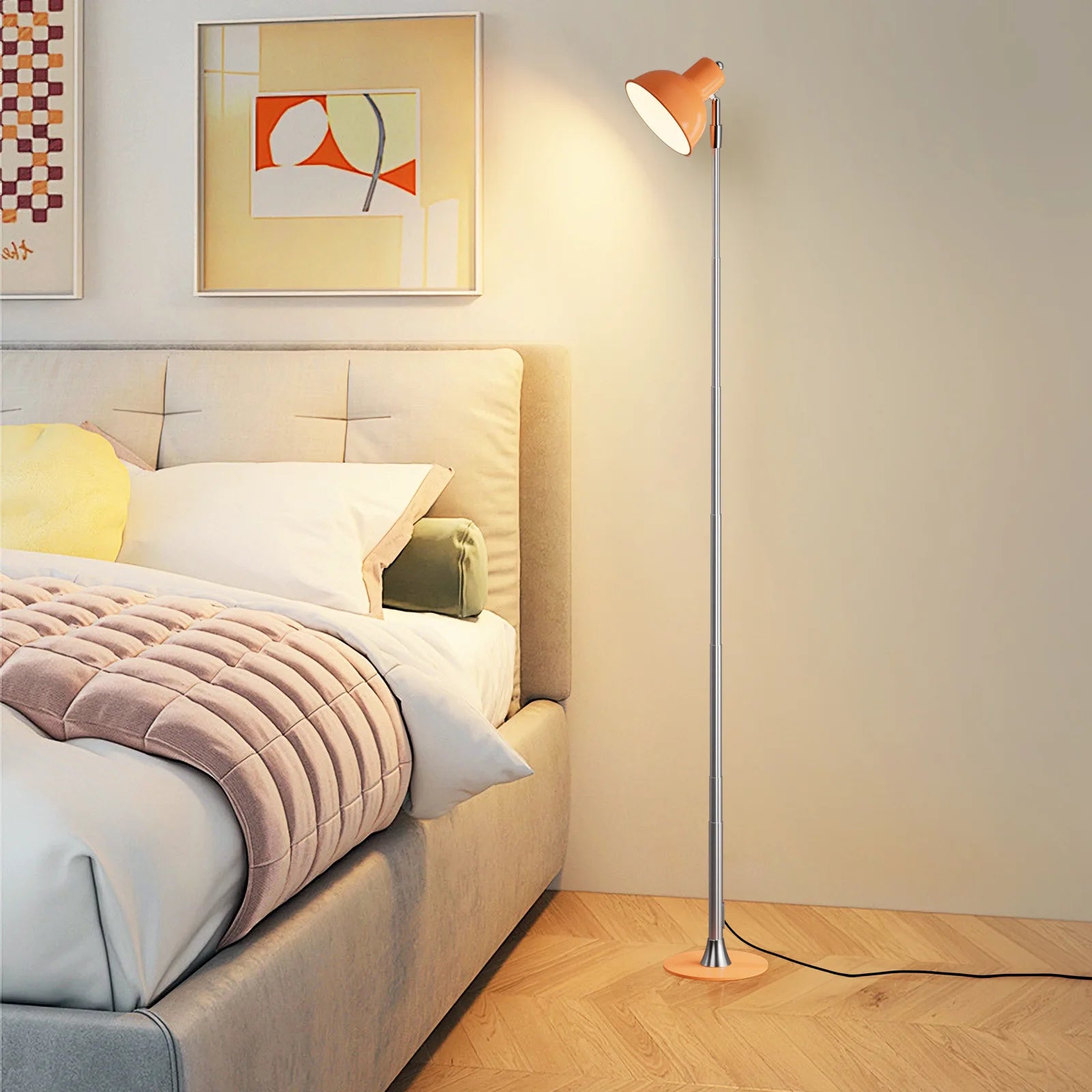 Adjustable Column Floor Lamp — Slim LED Reading Light (3-Tone)