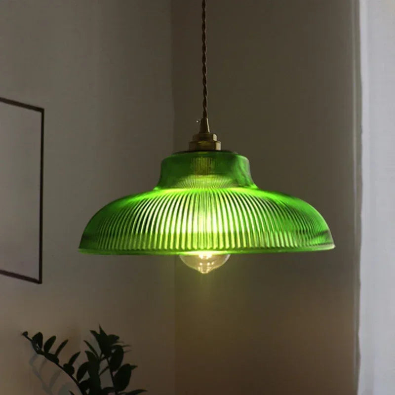 Nordic Glass Pendant — Modern Copper Hanging Light