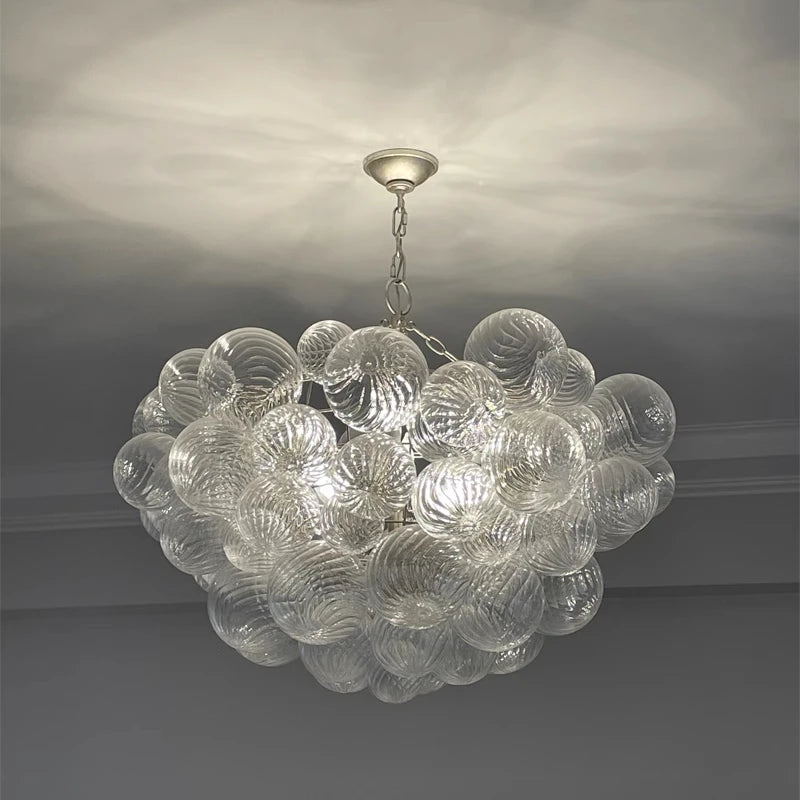 French Bubble-Ball Glass Chandelier — Villa Statement