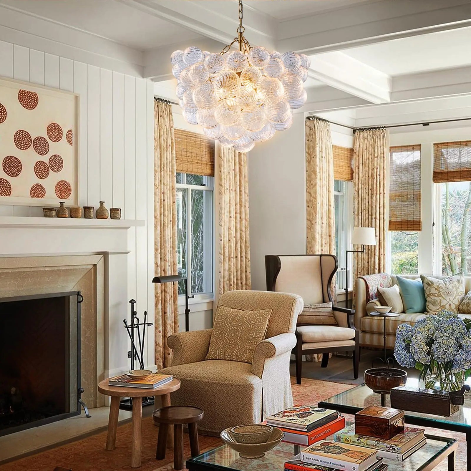 French Bubble-Ball Glass Chandelier — Villa Statement