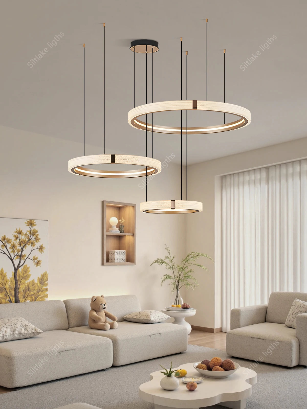 Modern Ring LED Chandelier — Minimalist Halo (Dimmable)