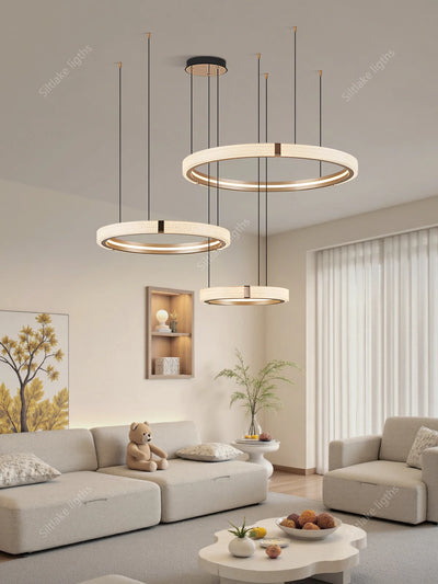 Modern Ring LED Chandelier — Minimalist Halo (Dimmable)