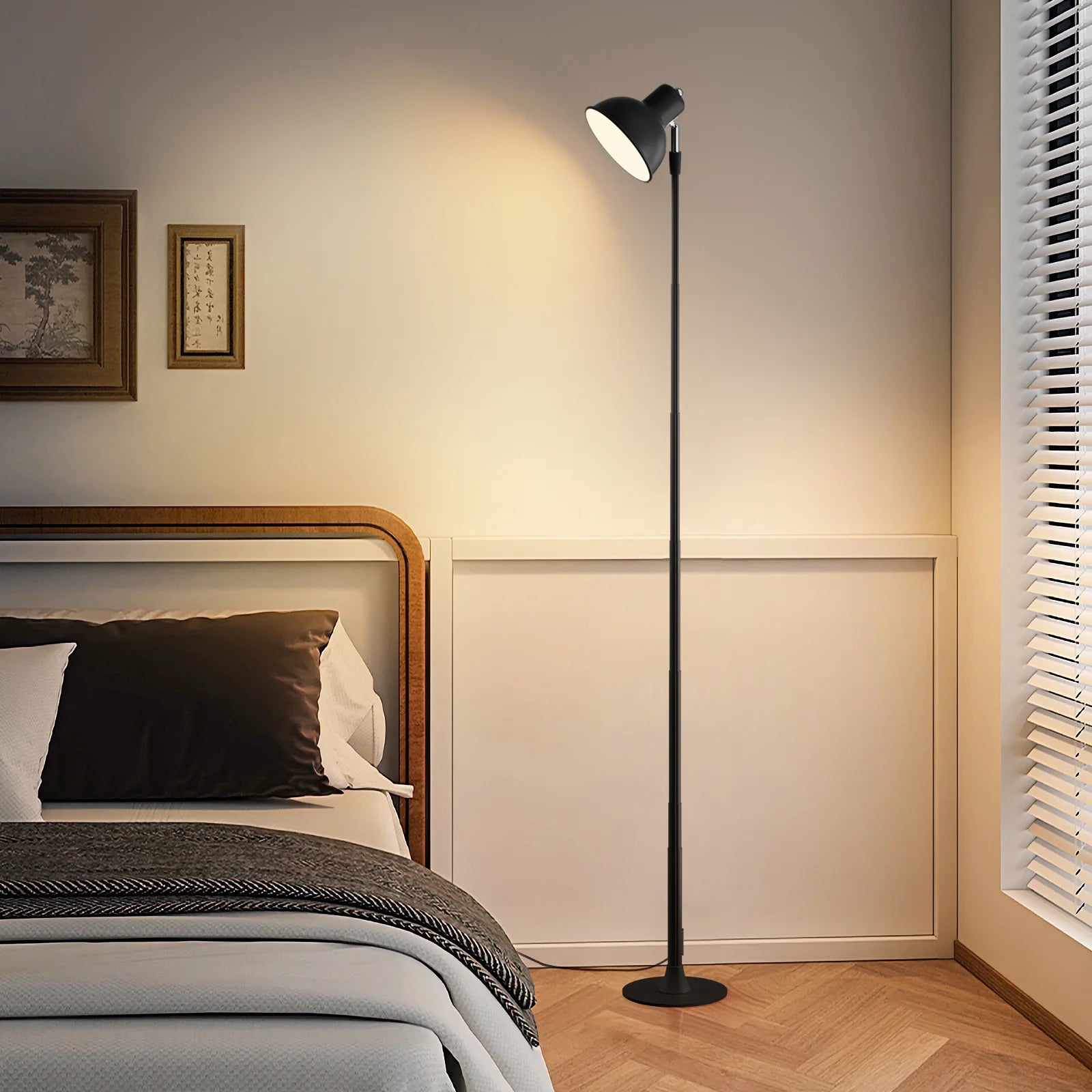 Adjustable Column Floor Lamp — Slim LED Reading Light (3-Tone)
