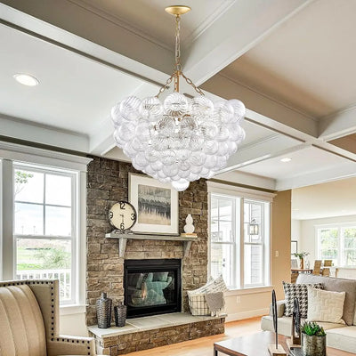 French Bubble-Ball Glass Chandelier — Villa Statement