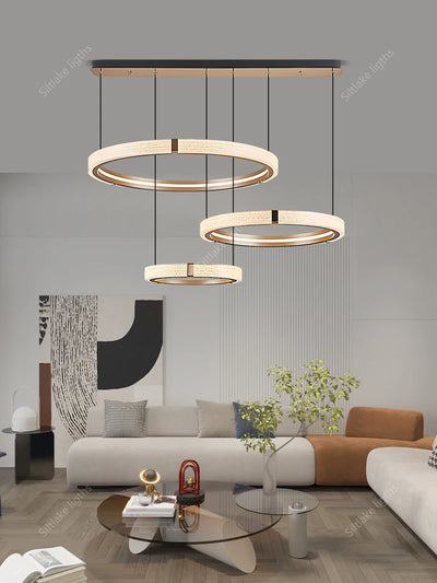 Modern Ring LED Chandelier — Minimalist Halo (Dimmable)